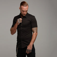 Load image into Gallery viewer, Father Sons Super Slim Luxe Ultra Stretch Classic Black Short Sleeve - FS227