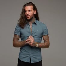 Load image into Gallery viewer, Father Sons Super Slim Stretch Classic Teal Short Sleeve - FS237