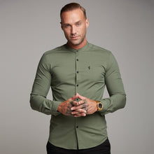 Load image into Gallery viewer, Father Sons Super Slim Stretch Classic Khaki Grandad Collar - FS296