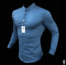 Load image into Gallery viewer, Father Sons Super Slim Stretch Teal Denim Long Sleeve - FS327