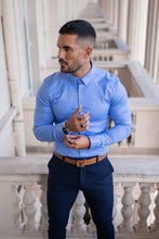 Load image into Gallery viewer, Father Sons Super Slim Luxe Ultra Stretch Cornflower Blue Long Sleeve - FS385
