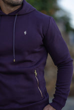 Load image into Gallery viewer, Father Sons Plum / Purple & Gold Overhead Hoodie Top with Zipped Pockets - FSH485 (PRE ORDER / DISPATCH DATE 31ST AUGUST)