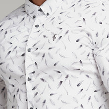 Load image into Gallery viewer, Father Sons Super Slim Stretch Feather Print Long Sleeve - FS429