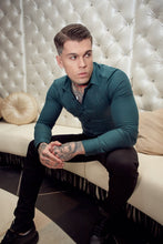 Load image into Gallery viewer, Father Sons Super Slim Luxe Ultra Stretch Classic Forest Green Long Sleeve - FS674