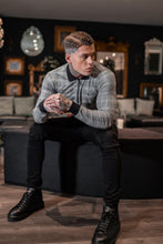 Load image into Gallery viewer, Father Sons Prince Of Wales Zipped Long Sleeve Polo Shirt- FSH437
