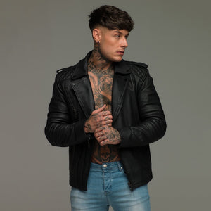 Father Sons Black Leather Jacket - FSH104