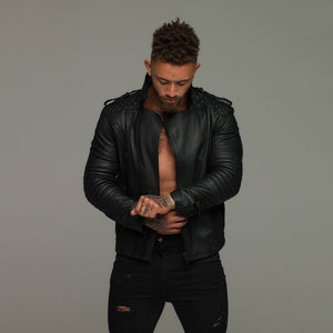 Father Sons Black Leather Jacket - FSH104