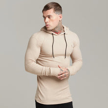 Load image into Gallery viewer, Father Sons Classic Beige Ribbed Knit Hoodie Jumper - FSH412
