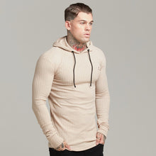 Load image into Gallery viewer, Father Sons Classic Beige Ribbed Knit Hoodie Jumper - FSH412
