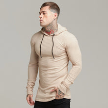 Load image into Gallery viewer, Father Sons Classic Beige Ribbed Knit Hoodie Jumper - FSH412
