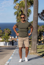 Load image into Gallery viewer, Father Sons Slim Fit Beige Sateen Shorts - FSH465
