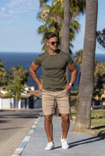 Load image into Gallery viewer, Father Sons Slim Fit Beige Sateen Shorts - FSH465
