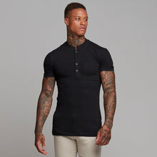 Load image into Gallery viewer, Father Sons Classic Black Grandad Polo Shirt - FSH240
